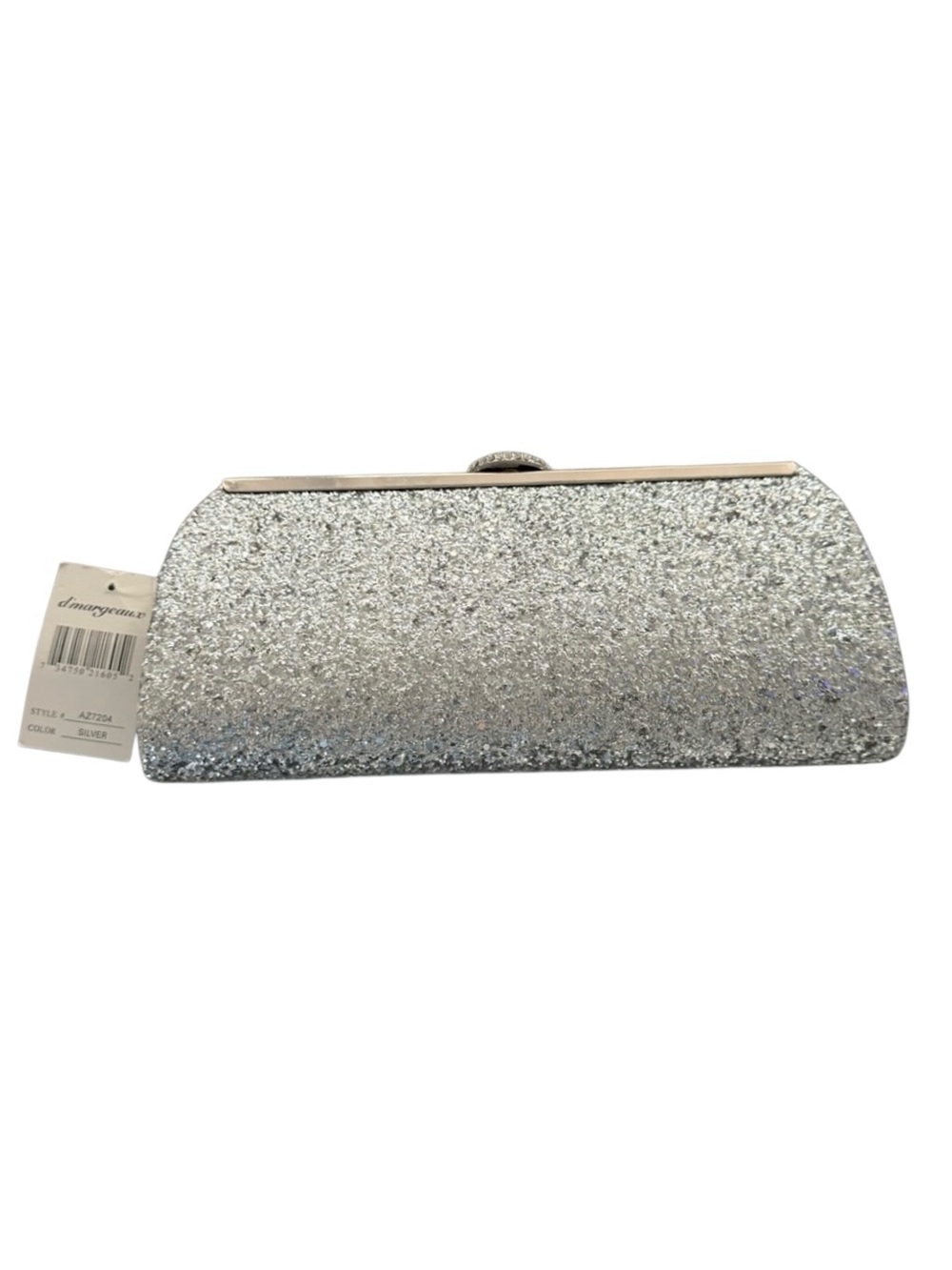 Glitter Frame Clutch in Silver